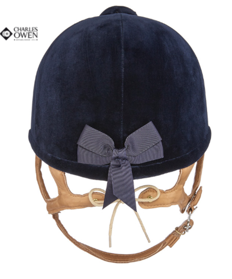 Charles Owen Flesh Fian Riding Hat in Navy-1
